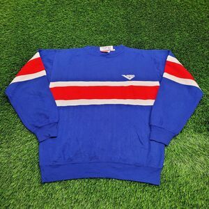 MOD PONY Cropped Sweatshirt Large 24x28 Blue Baggy Stripes